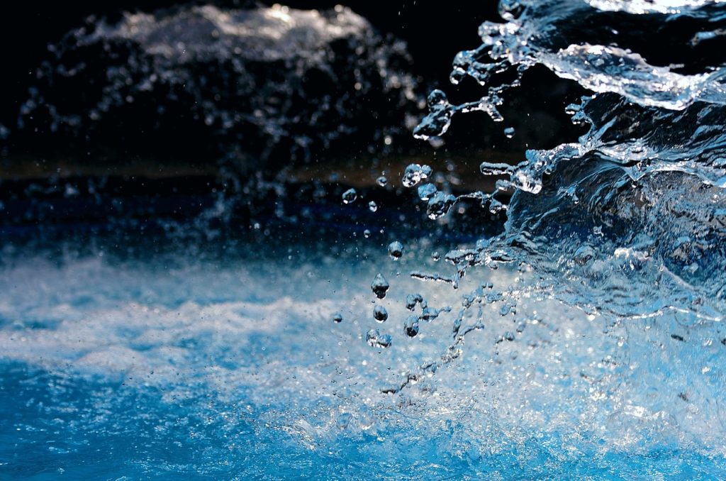 water, water jet, fountain, wet, water feature, flow, close up, drops, pool of water, nature, water fountain, splash, source, power, blue